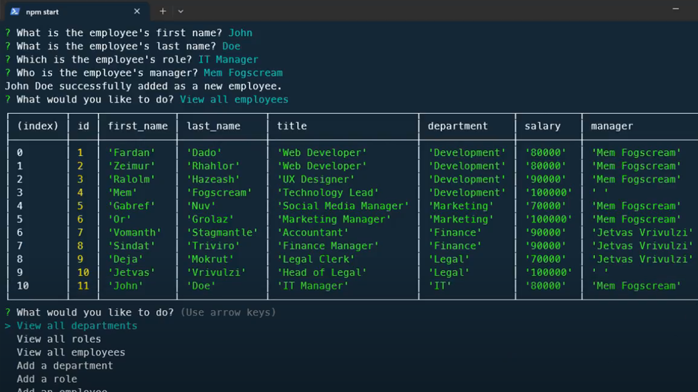 SQL Employee DB